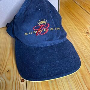 Budweiser Navy Cap with Red and Gold Embroidery